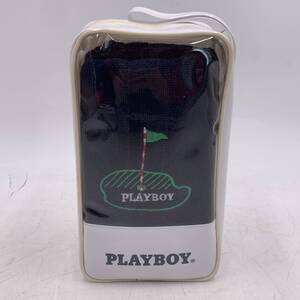 【美品】PLAYBOY プレイボーイ タオル 専用タオルバッグ ゴルフモチーフ 紺/ネイビー 有名ブランド スポーツ 1点