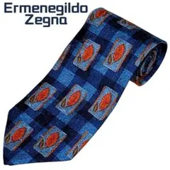 Ermenegildo Zegna　ネクタイ　総柄　ブルー　イタリア製　おしゃれ