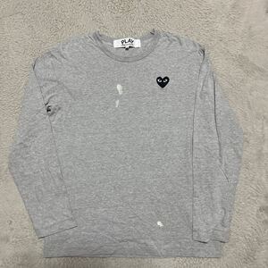 PLAY comme des garcons ギャルソン　ハート　ロンt L プレイ　tシャツ Grey