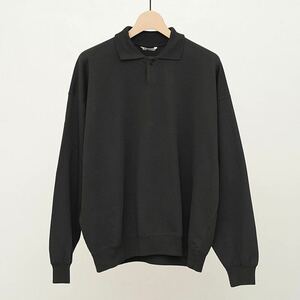 【2024 A/W】【AURALEE オーラリー】PIMA LIGHT SWEAT POLO INK BLACK