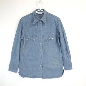 60s 70s USA製 ラングラー Wrangler デニムウエスタンシャツ 36サイズ WPL6428