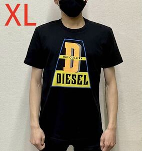 ディーゼル　Tシャツ 0723　XLサイズ　ブラック　新品 タグ付　DIESEL　T-DIEGOR-K61　A10376 0GRAI　フロントデザイン　大きい希少サイズ