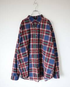 S86 Vintage Mix Tartan Check Corduroy Button-down Shirt タータン チェック柄 コーデュロイ ボタンダウン 長袖シャツ XL 90s 00s