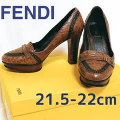 FENDI ズッカ ハイヒール 22cm 34.5表記 革製 イタリア製