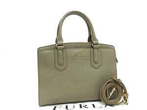 1円 ■極美品■ FURLA フルラ NORAH S ノラ レザー ショルダーバッグ ハンドバッグ 斜め掛け グレージュ系 FJ3249