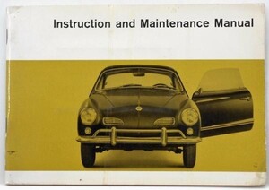 VW KARMANN GHIA 1967 USA Instruction Manual 英語版