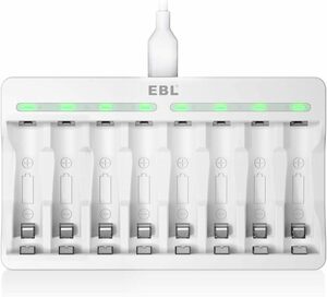 EBL 電池充電器 単3 単4 ニッケル水素/ニカド充電池に適用 LED充電表示 電池の充電1-8本自由対応可能 電池じゅうでんき
