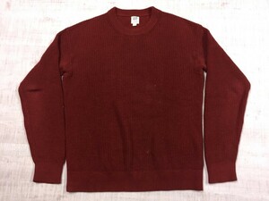 ギャップ GAP アメカジ ストリート 畔編み ウール混 クルーネック ニット セーター メンズ S エンジ