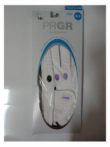 ■手首長め仕様 !! PRGR 合皮　プロギア　両手 レディース ゴルフ グローブ【18cm/ホワイト&パープル】PGL-17W