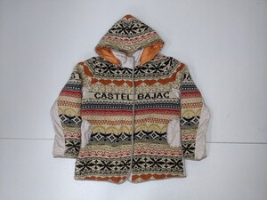 1．カステルバジャック CASTELBAJAC ウーブン素材布帛切替 中綿入り ニットジャケット ブルゾン 防寒アウター メンズ3 y109