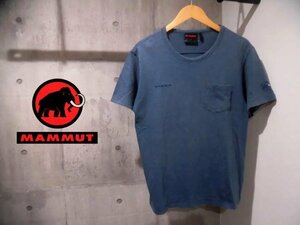 MAMMUT マムート ロゴ刺繍 ポケット付き 半袖 Tシャツ XL/ポケ Tee/紺 ネイビー/メンズ/アウトドア