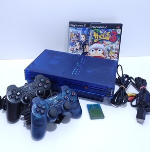 希少カラー オーシャンブルー PS2 本体 コントローラ プレステ2 PlayStation2 SCPH-37000,ゲームソフト,メモリカード 美品/ 動作品(G-18)