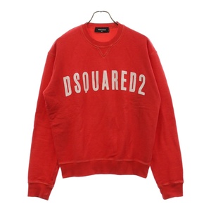 DSQUARED2 ディースクエアード 19AW ロゴ プリント クルーネック スウェット トレーナー レッド S74GU0357 S25030