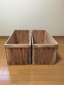 青森県　リンゴ箱　りんご箱　木製　木箱　２箱セット　焼き目付き