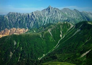 槍ヶ岳 飛騨山脈 日本名百山 絵画風 壁紙ポスター 特大A1版830×5859mm（はがせるシール式）001A1