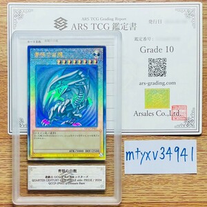 【ARS鑑定 10】 青眼の白龍 アルティメットレア QCCP-JP001 レリーフ 遊戯王 鑑定書付き PSA BGS ARS ARS10 鑑定品 side: PRIDE