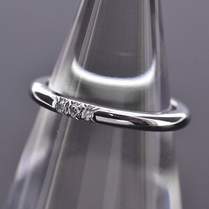 S3013【BSJBJ】Tiffany&Co. ティファニー フォーエバー ウェディング バンドリング Pt950 3Pダイヤモンド プラチナ 指輪 約6号