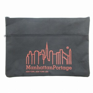 マンハッタンポーテージ Manhattan Portage PCケース クラッチバッグ ロゴ 黒 ブラック /JS ●ECO メンズ