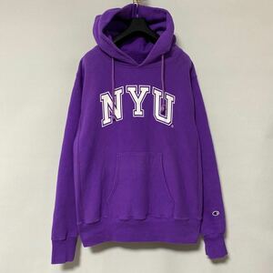 美品 アメリカ 製 XL Champion REVERSE WEAVE NYU スウェット パーカー チャンピオン リバースウィーブ USA ニューヨーク new York 