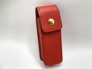 キングラム[05]HERMES[エルメス] セリエ ガムケース シェーブル レッド×ゴールド金具 リップケース 印鑑ケース 小物入れ【送料無料】0287