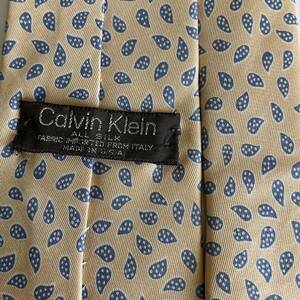 カルバンクライン（Calvin Klein) ベージュ青涙ネクタイ