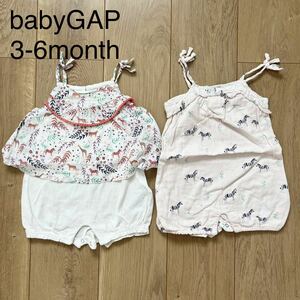 2枚セット baby GAP ベビーギャップ ロンパース　ショートオール サイズ60cm（3-6m