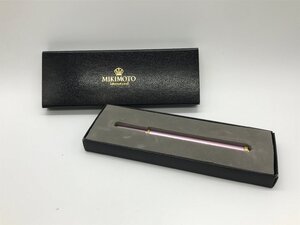 ■【YS-1】 文房具 ■ ミキモト MIKIMOTO ボールペン パール 真珠付き ■ インク無し ピンク系 × ゴールド系 全長11.6cm【同梱可能商品】K