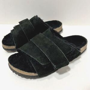 ビルケンシュトック BIRKENSTOCK キョウト シアリング KYOTO SHEARLING ファー スエードレザー 黒 ブラック 24.5cm