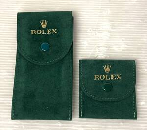 ★☆純正 ROLEX ロレックス 時計用携帯ケース ソフトケース まとめて 2点セット ウォッチケース グリーン 時計入れ J☆★