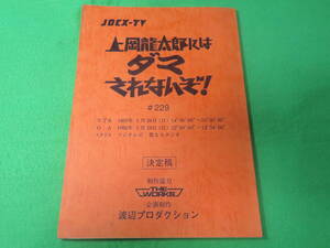 貴重■上岡龍太郎にはダマされないぞ!　決定稿・台本 #229 1995年3月26日 放送■加賀まりこ 大竹まこと 大仁田厚 飯島愛 フジテレビ■