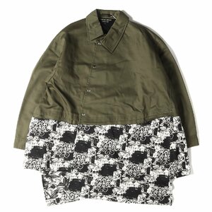 COMME des GARCONS コムデギャルソン 22SS ねじれ フラワー 切替 ツイル コーチ ジャケット コート 花の存在期 HOMME PLUS オムプリュス