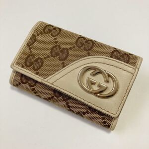 ★GUCCI グッチ 6連 キーケース GGキャンバス インターロッキング レディース【鑑定済み 本物保証】