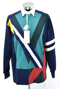 FACETASM （ファセッタズム） COLOURFUL MIX RUGBY SHIRT カラフルミックスラガーシャツ ドッキング 長袖シャツ L/S NAVY 4