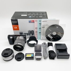 ■元箱付きの極上品■ SONY ソニー ミラーレス一眼 α NEX-5 ダブルズームレンズキットE16mm F2.8+E18-55mm F3.5-5.6 NEX-5D/B