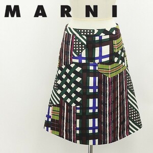 美品◆MARNI マルニ シルク混 総柄 スカート 38