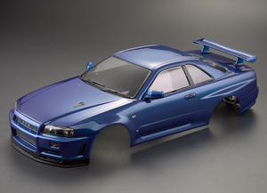 ラスト品　1/10 R34 GT-R ブルーメタリック　塗装済み完成品　ハイグレードリアルスケールモデル