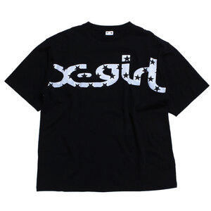 X-girl STARS LOGO SUPER BIG S/S TEE 定価7,700円 フリーサイズ ブラック 05172310 エックスガール ビッグシルエット