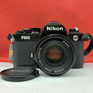 ◆ Nikon FM2N フィルムカメラ 一眼レフカメラ ボディ ブラック NIKKOR 50mm F1.8 Ai-s レンズ シャッター、露出計OK ニコン