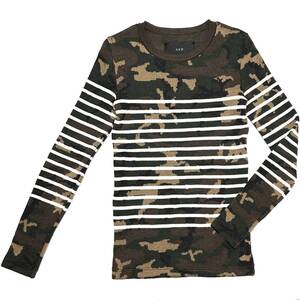 定価4.1万 AKM ZEGNA BARUFFA社 CASHWOOL BORDER CAMO CREW NECK KNIT Sサイズ キャッシュウールボーダーカモクルーネックニット wjk 1piu