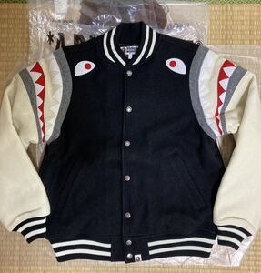 ア ベイシングエイプ SHARK SHOULDER VARSITY JACKET Lサイズ a bathing ape BAPE シャーク スタジャン ジャケット エイプ ベイプ WGM