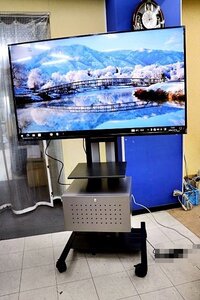 ◆引き取り限定◆IODATA 4K対応 広視野角 ADSパネル採用 65型 ワイド液晶ディスプレイ LCD-M4K651XDB-B / 業務用スタンド付　56103Y