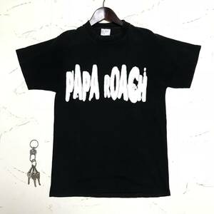 ★PAPA ROACH/パパローチ★90s～00s★Tシャツ カットソー トップス★黒 ブラック★size XL★ゴキブリ スケート★ SSS