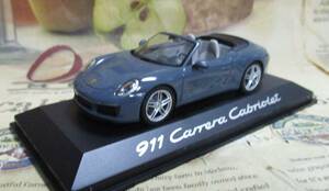 ★レア絶版*ディーラー限定*Herpa*1/43*Porsche 911 (991/II) Carrera Cabriolet 2015 グラファイトブルー*ポルシェ