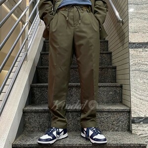 sacai　 21SS Suiting Pantsスーチング切替ベルテッドドローコードパンツスラックス 商品番号：8069000076189