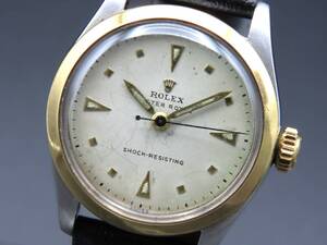 1円～! ジャンク品 ROLEX ロレックス オイスターロイヤル 6144 手巻き Cal.710 YGベゼル アイボリーダイヤル メンズ腕時計 SSCLG3376