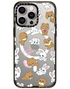 CASETiFY インパクト iPhone 15 Pro Max ケース MIL規格準拠 MagSafe対応 Bunny-Bear Mix - クリア ブラック