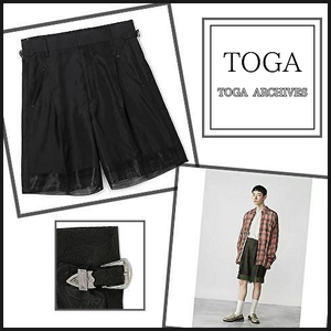 【TOGA】ペイズリー　ジャガード　ショートパンツ　L 　黒　メッシュ　 TOGA ARCHIVES　トーガアーカイブス　クリーニング済　匿名発送