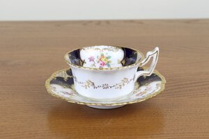 コールポート　バットウィング　デュオ　ティーカップ　コバルト　ハンドペイント　イギリス　Coalport　アンティーク　食器　と49