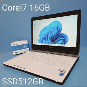 ★最強CoreI7★メモリ16GB★新品SSD512GB NEC/LL750/R/Windows11/ブルーレイ/Office2019H&B/カメラ/lavie/タッチパネル/BLT/少訳あり