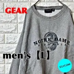 V51【GEAR】プリントスウェット【メンズL】グレー